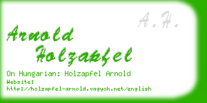 arnold holzapfel business card